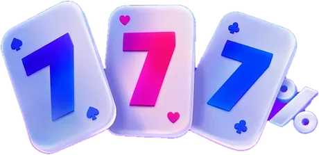 Trio de cartes géantes affichant 777 %