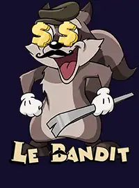 Raton laveur masqué qui s'enfuit avec un sac de butin