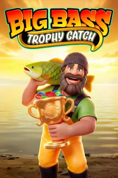 Pêcheur barbu brandissant un trophée doré